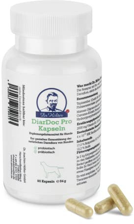 DiarDoc Pro von Dr. Hölter Probiotikum für Hunde. Zur Stabilisierung der physiologischen Verdauung. Präbiotika gegen Verdauungsprobleme, unterstützt das Immunsystem (90 Kapseln)