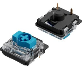 Ranked Gateron ks-27 Low-Profile-Tastenschalter für mechanische Gaming-Tastaturen | Plate Mounted (Gateron Blue, 65 Stück)