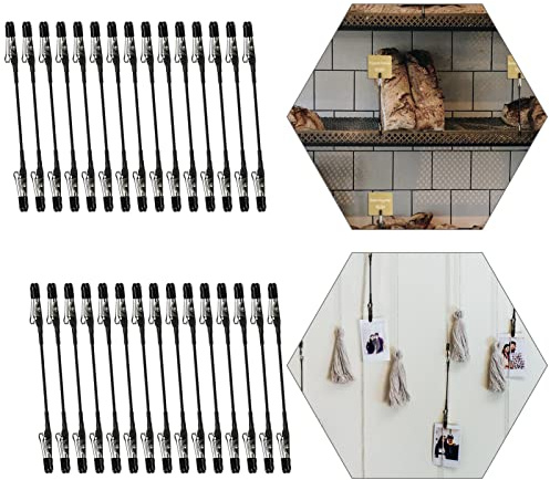 Evemodel Lot de 30 pinces crocodiles à double tête pour message, note, photo, mémo décoration pratique en métal