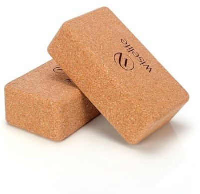 WiseLife Yogablock aus Kork, 2er-Set, extra groß, hochdichtes Premium-Kork-Material, geruchsresistent, weiche Oberfläche für Balance, Unterstützung und Leistung (2er-Set)