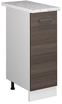 Vicco Apothekerschrank R-Line, Medizinschrank für die Küche, Grau/Weiß, 30 cm, AP Marmor