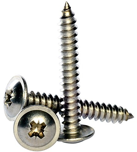 No.8 x 2 (4.2 x 50) A2 Stainless Steel Pozi Flange Self Tapping Screws Posi Flanged Screw - 30 Pack