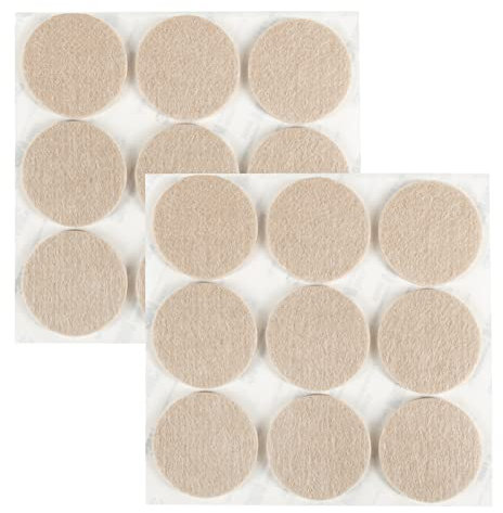 GINOYA 18 almohadillas gruesas para muebles, almohadillas adhesivas de fieltro de 50 mm para pisos de madera dura para evitar arañazos e insonorización (beige)