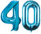 40 Geburtstag Deko zahlen luftballon 40 jahre | Folienballon blau- für 40. Geburtstagsdeko Männer Frauen Ballon Zahl Deko zum Geburtstag fliegt mit Helium 40.Geburtstagsparty 40-101cm