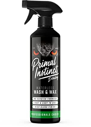 Primal Instinct - Waterless Wash and Wax Car Cleaner Spray | Cleans and Protects Without Water | Showroom Shine Finish - 500ml