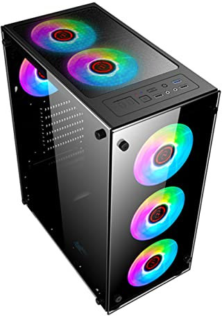 Mobestech double sided container computer box the host computer computer host container household host computer case Chassis sheet tempered glass Side view home computer refit