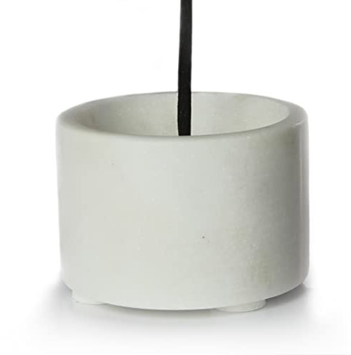 SAVON Marmor-Räucherstäbchenhalter, Brenner, Kerzenständer, runder Stein, weiß, modern, minimalistisch, geometrisch, Art Deco