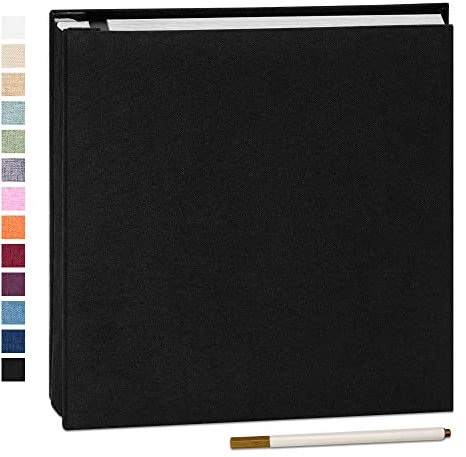 Yopih Album Fotos Autoadhesivo 33x32 CM Album de Fotos Para Pegar y Escribir Funda de Lino Scrapbook 60 páginas Regalo Bebé Cumpleanos Recuerdos Boda Aniversario Familiares con un Bolígrafo