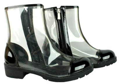 Generico Stivaletto Donna Trasparente Cerniera Gomma Casual Comoda (39)