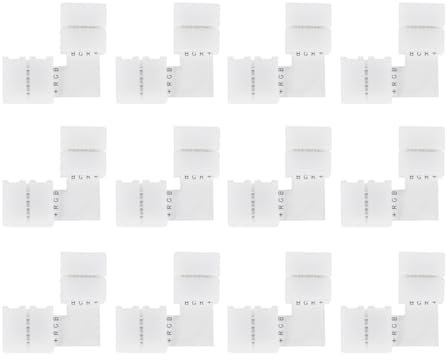 Hemobllo 20pezzi Connettore Angolare Per Striscia Led Pin Bianco Clip Fibbia Per Striscia Luminosa Adattatore Connettore Per Led