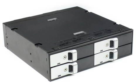 JMT 2.5 inch 4 Bay SATA 6Gbps Hard Drive Enclosure Optical Drive Mobile Rack for 12.5mm HDD PC Laptop (Enclosure)