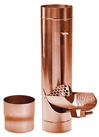 Fallrohrklappe Kupfer mit Sieb DN 80 inkl. Adapter Regenwasserklappe Regenrohrklappe zum Befüllen von Regentonnen, Regenfässer und kleineren Regenwassertanks.
