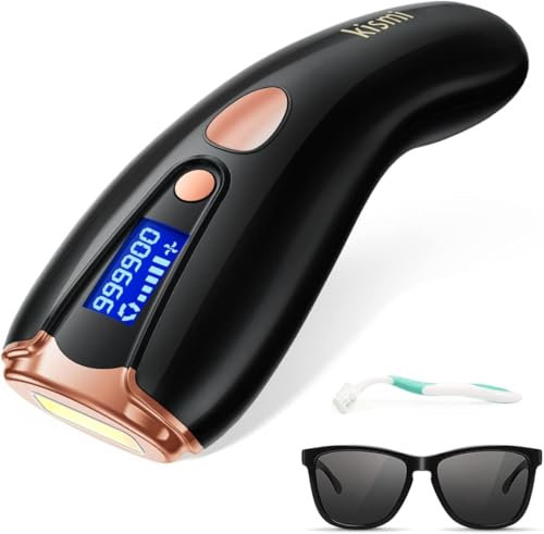 Epilatore Luce Pulsata IPL Kismi, Depilatore Laser Donna Uomo Professionale Definitiva, 999900 Flash, 5 Livelli, 2 Modalità, Rimozione Peli Indolore per Viso Corpo Braccia Gambe Ascelle Bikini