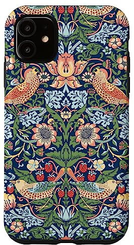 Strawberry Thief William Morris Art Nouveau Pattern Blue Case for iPhone 11