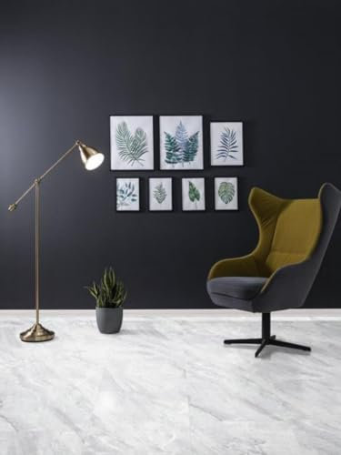 Click-Vinylboden >CHECK One 2160 Glehner Marmor Hochglanz-Fliese XL inkl. Trittschalldämmung< (830x470x5mm) Klick-Vinylfliesen> I Sie kaufen1 m² I (Grau-Hochglanz-Marmor)