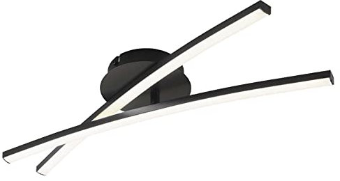 casa NOVA LED-Deckenleuchte - Schwarz - Metall - 2-flammig - B 50 cm - Deckenlampe Wohnzimmerlampe