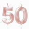 Rose Gold Number 50 Candles for Birthday Cake, 50th Birthday Candles 50 Birthday Candles 50th Candles for Cake, 50th Birthday Cake Candles Cake Toppers for 50 Year Old Women Rose Gold
