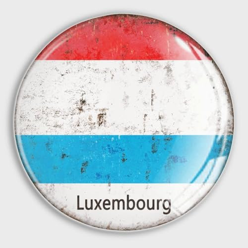Luxembourg Flag Country Refrigerator Magnets Glass Small Round Fridge Magnets, Multi-Use Premium Magnets for Fridge, Locker, Whiteboard, Billboard, Kitchen, Office, School Travel Souvenir