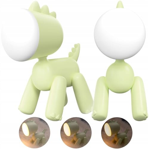 FOREVER Light LED Nachtlicht Kinder Dinosaurier - Kinderlampe Dimmbar mit 3 Helligkeitsstufen - Verstellbarer Lichtwinkel - Nachtlicht Akku USB-Ladekabel - Tragbar und Energiesparend Dino Lampe