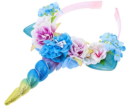 Healeved Einhorn Haarreif Kinder Stoff Leicht Formstabil Einhorn Stirnband Party Kopfschmuck Mädchen Feier Zufällige Farbe