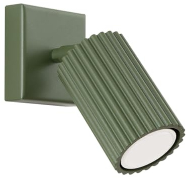 SOLLUX lighting Wandleuchte Innen Wandlampe Aluminium 1 Flammig 8 x 16 x 16 cm Karbon Olivgrün