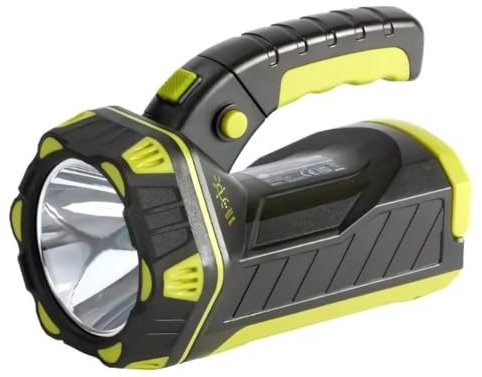 Dunnet Tools 10W LED Rechargeable Torch – Ultra Bright 1000 Lumens Flashlight & Power Bank, USB-C Portable Work Light for Camping, Hiking, Emergency and Outdoor Use