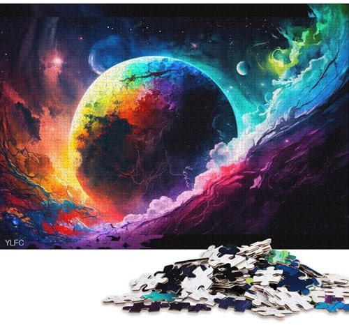 1000 Piece Jigsaw Puzzles Colourful Universe Planet Jigsaw Puzzles for Adults Cardboard Puzzles Great Gift for Adults (Size 38 * 26cm)