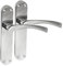 Polished Chrome Twist Door Handle,Interior Latch Lever on Long Back Plate
