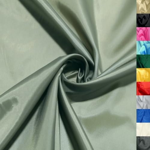TOLKO 1m Futterstoff Meterware Baumwollstoff mit Seiden Glanz | universal Futter-Taft Stoff Dekostoff Kleiderstoff Hochzeitsstoff Kostümstoff | Stoffe zum Nähen Meterware Dekorieren (Alt Mint)
