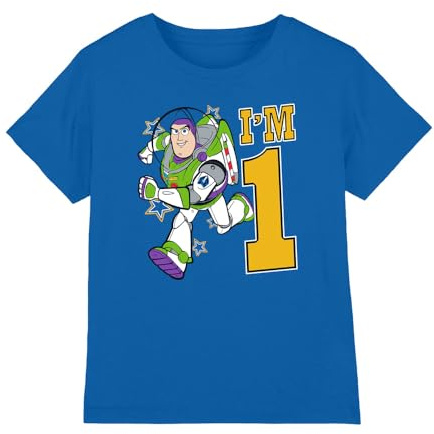 Toy Story Boys Birthday Buzz I'm 1 Unisex Kids T-Shirt, Royal, 12-13 Years UK