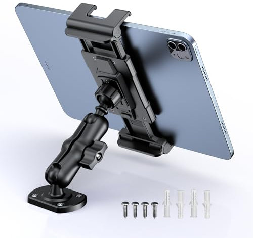 OHLPRO Tablet Holder for Car, Heavy Duty Drill Base 360° Rotatable iPad Mount, Compatible with 5-13 Samsung Tab iPad Mini Air Pro Stand for Truck Caravan Commercial Vehicle Dashboard Wall Desk