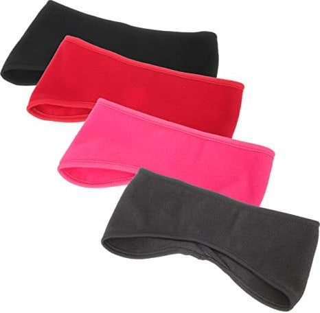 CALLARON 4pcs Soft Breathable Sports Headband Winter Windproof Warm Headband for Men Women Long Hair