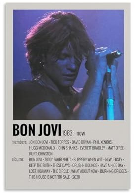 HUEAEHAHE Jon Bon Jovi (10) Poster, Raumdekoration, Leinwandposter, ästhetischer Poster, Druck, Wandkunst, Dekor-Poster, 30 x 45 cm, ungerahmt, 12