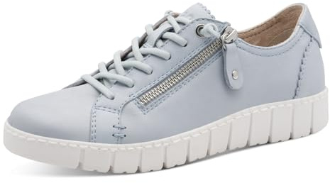 Jana Damen Sneaker flach mit Reißverschluss Leder