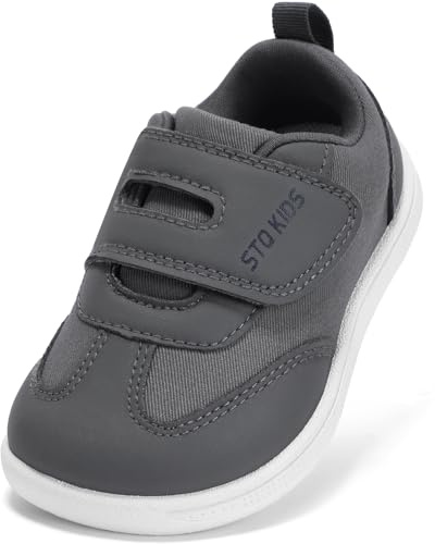 STQ KIDS Scarpe Bambini Barefoot Zero Drop Punta Larga Suola Bambina Bambino Ginnastica Antiscivolo per Primi Passi 21-29 EU | Punta larga, sensazione a piedi nudi, flessibili, antiscivolo, chiusura in , Zero Drop, traspiranti, leggere