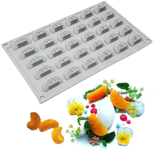 TOPBSFARNY Mandarinen-Silikonformen, 30 Mulden, Schokoladenform, Süßigkeitenformen zum Backen von süßen Leckereien, Kuchen, handgefertigte Seife, Kerzen für Weihnachten, Party, Zuhause, Kuchen, Gelee