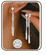 FIOROYAL Ohrringe Silber 925 Ohrringe Hängend Hypoallergene | 14K Vergoldete CZ Ohrstecker mit Anhänger Kette Ohrring Statement Minimalistischer Ohrring für mpfindliche Ohren