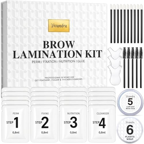 Augenbrauen Lifting Set, 5-Pack Brow Lifting Set für Zuhause (DIY), Professioneller Salon-Effekt für Vollere, Dichtere 3D-Augenbrauen, Einfach in der Anwendung & Langanhaltendes Ergebnis