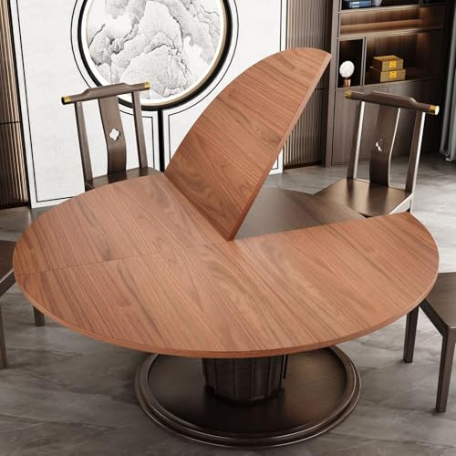 Plateau De Table Rond Pliable En Bois Uniquement 140 150 160 180cm Plateau De Table Portable Pour Transformer Votre Bureau Rallonge De Plateaus De Table Ronde Pliable 4 Parties(Light Walnut,150cm)
