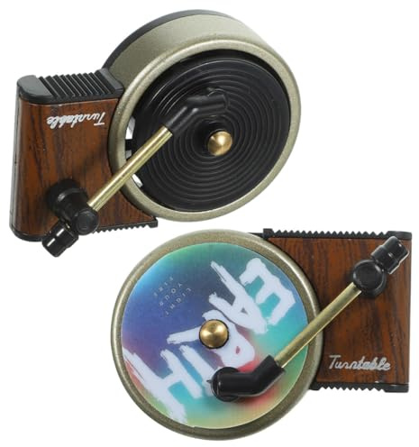 PAMINGONO 2pcs Retro Record Player Car Air Freshener, Mini Vinyl Turntable Scent Clips for Car Vent, Decorative Aromatherapy Accessories for Music Lovers and Vehicle Interior