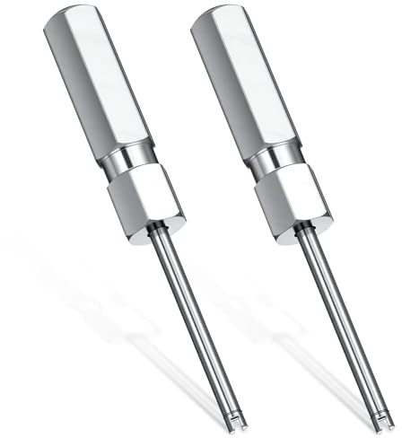 2 PCS Valve Core Removal Tool Stainless Steel Tyre Valve Repair Screwdriver | for Schrader & Presta Valves, Universal Fit for Car, Bike, Motorcycle, Truck Maintenance