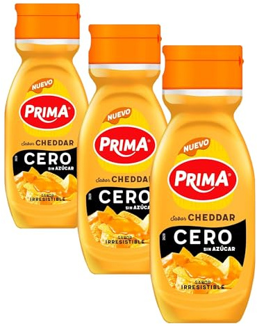 Prima salsa Cheddar Cero. Sin azúcar añadido. 260 gr (Paquete de 3)
