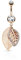 Paula & Fritz® Bauch-nabelpiercing Bananabell Bauch-Piercing Edelstahl Chirurgenstahl 316L Double Blatt Multi Zirkonia Farbe roségold