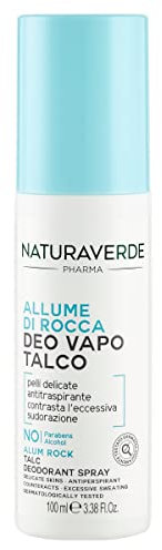 Naturaverde | Pharma - Deo-Deodorant von Rocca Talkum, Deo-Duft mit Kamillenextrakt und Aloe Vera Gel, ohne Gas und Alkohol, 100 ml