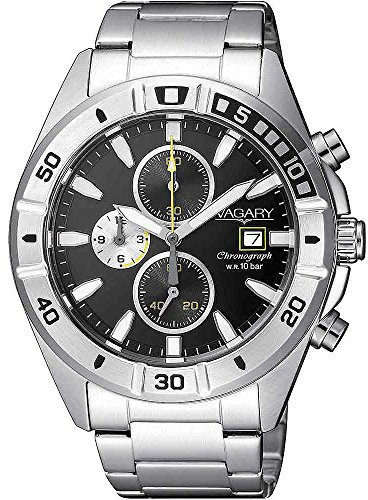 Orologio Uomo Vagary by Citizen Acqua39 Chronograph Black Steel ref. IA9-918-51