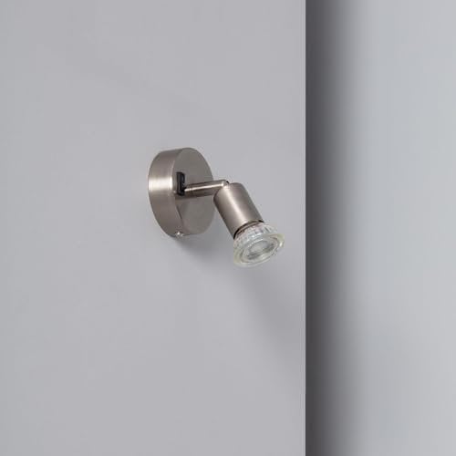 LEDKIA LIGHTING - Applique Orientable Aluminium Oasis | Spot Intérieur avec Interrupteur | Compatible Ampoule GU10 Jusqu'à 50W | Design Élégant et Polyvalent, Argent, Aluminium