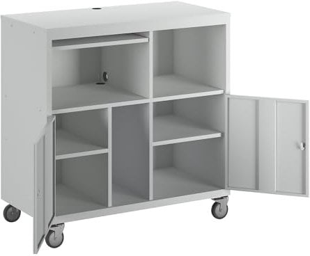 Certeo | PC-Pult | mobil | HxBxT 1184 x 1180 x 590 mm | lichtgrau RAL 7035