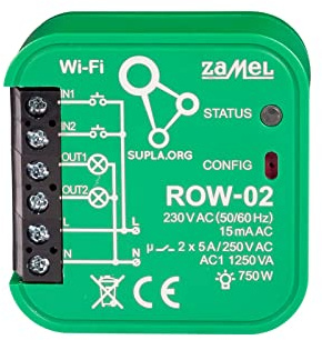 Supla Zamel Innovative Modular Modern Smart Automatic Wireless Functional Latest Generation Wi-Fi Receiver 2 Channel Bidirectional Type ROW-02