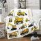Bagger Traktor Kuscheldecke Cartoon Auto Decke für Sofa Couch Bett Abstrakte Fahrzeuge Fleece Wohndecke Maschinen Warme Couchdecke Raumdekor Plüsch Flanell Fleecedecke 150x200cm