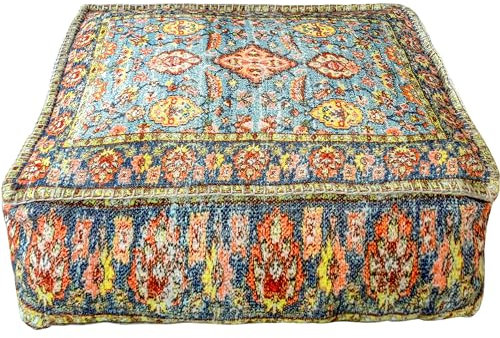 Mandala Life ART Bohemian Yoga Dekor Boden Kissenbezug - 60x20 cm - Quadratisch Meditation Kissenbezug - Bedruckter Baumwollte Hocker